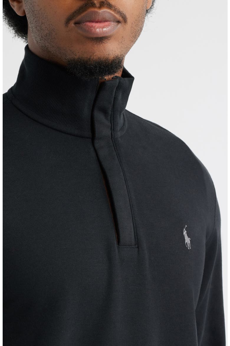 Cotton Blend Quarter Zip Pullover, Alternate, color, POLO BLACK