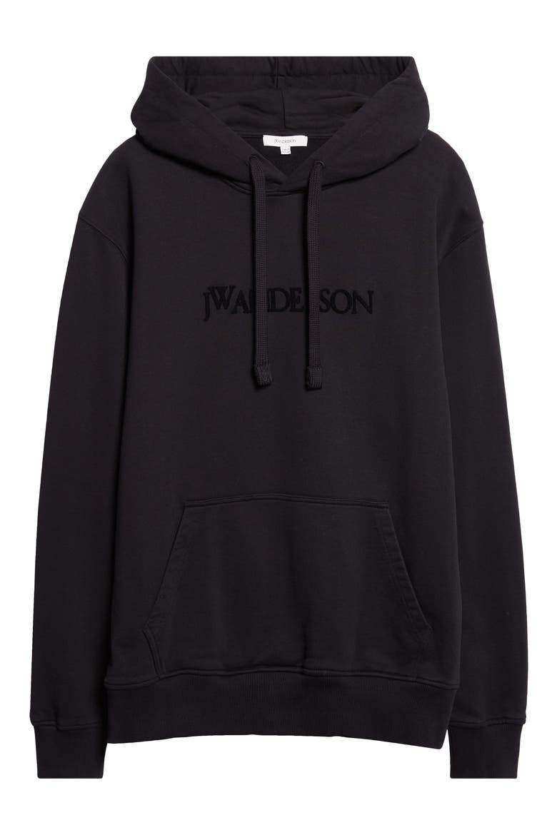 Logo Embroidered Hoodie, Alternate, color, BLACK