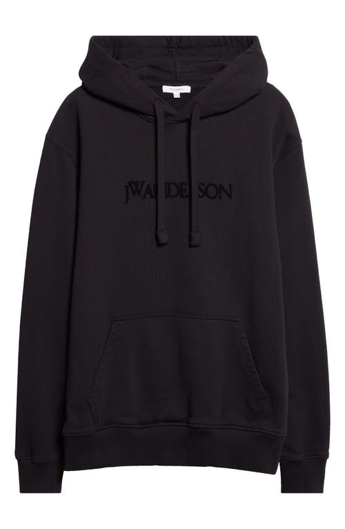 Jw Anderson Logo Embroidered Hoodie In Black