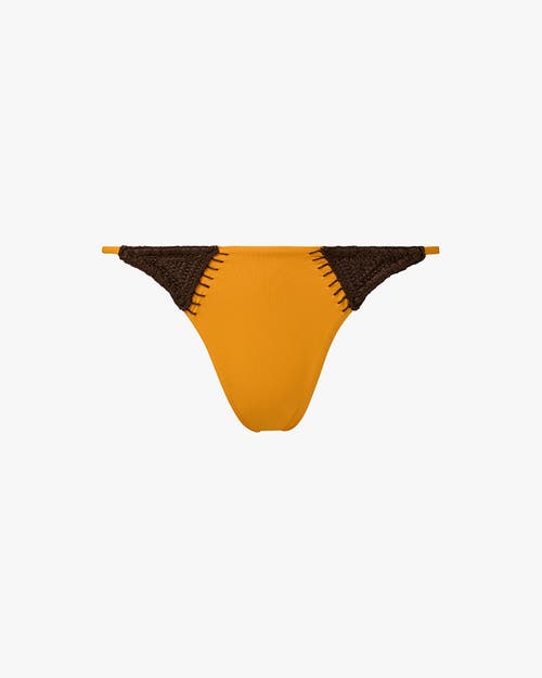 Weworewhat Crochet Combo Tie Bottom In Mahogany/orng