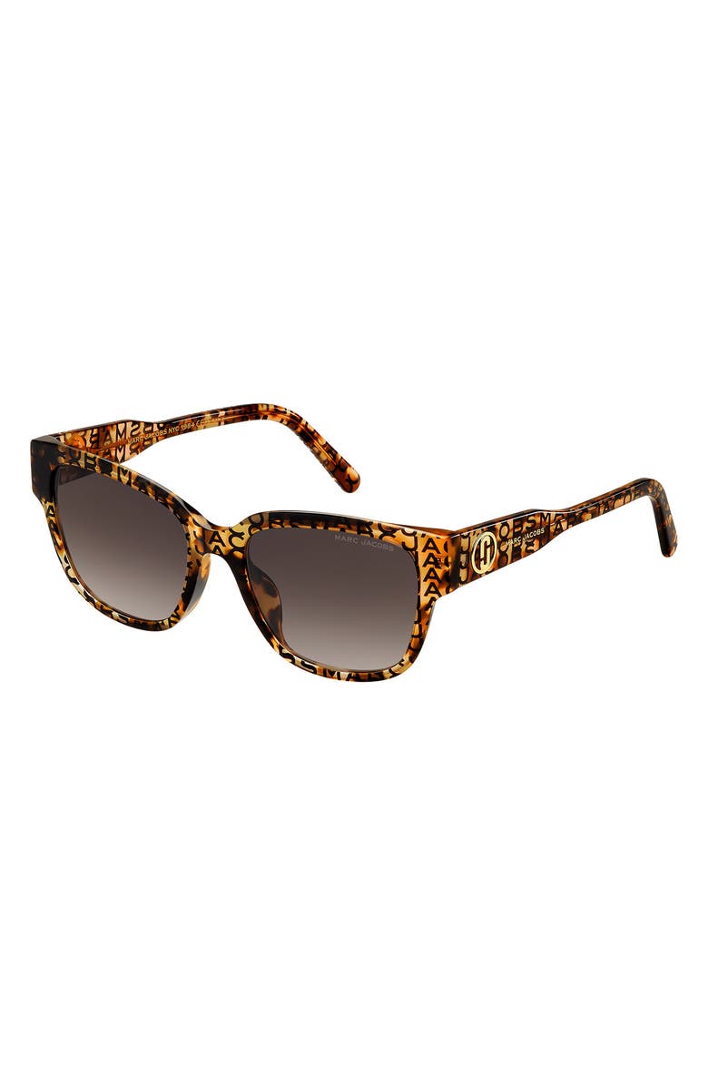 Marc Jacobs 54mm Gradient Rectangular Sunglasses, Alternate, color, Pattern Havana