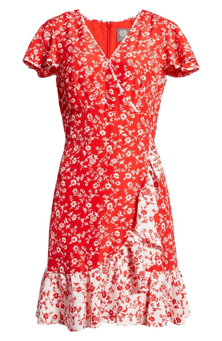 Vince Camuto Floral Faux Wrap Dress, Alternate, color,