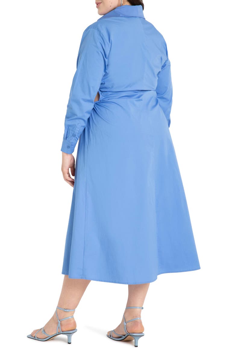 Long Sleeve Cutout Midi Shirtdress, Alternate, color, ULTRAMARINE