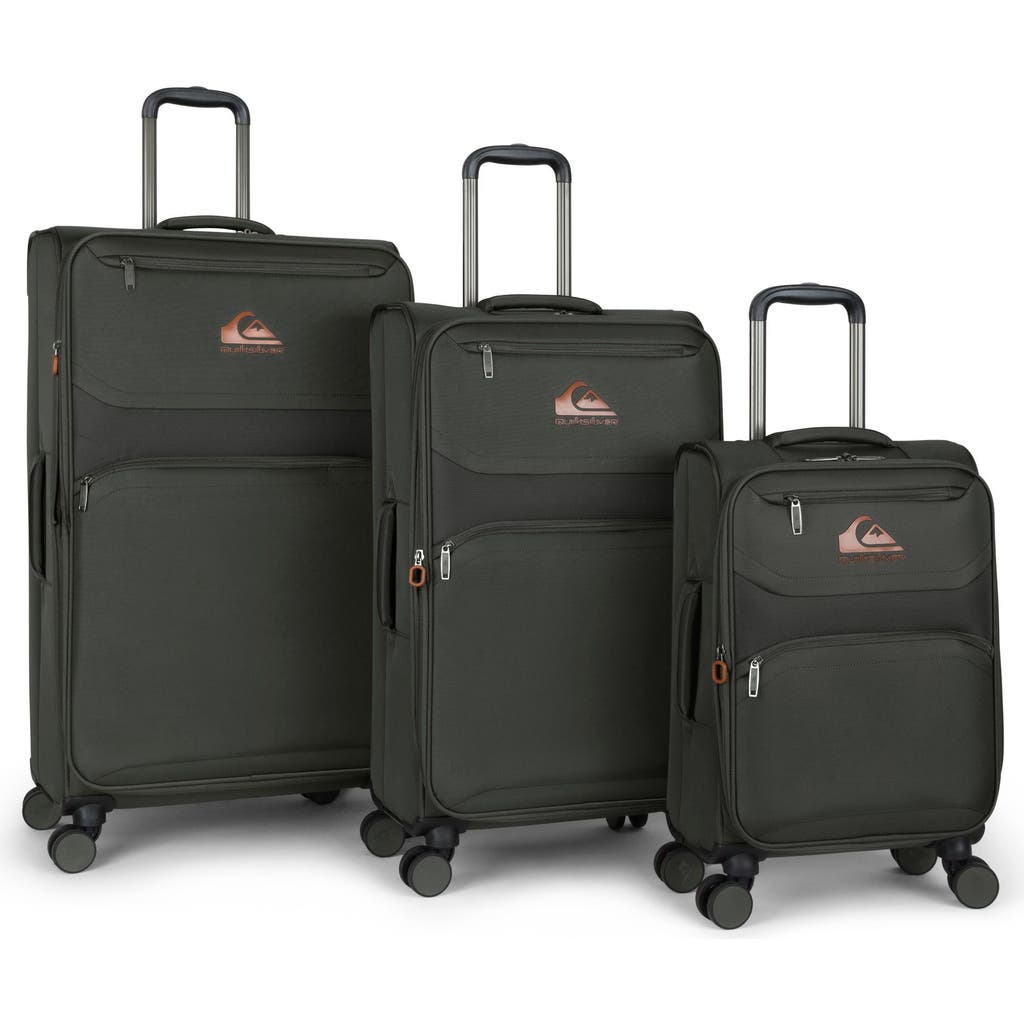 Quiksilver Buxton Suitcases Nylon Softside Expandable Luggage With Spinner Wheels, 3-piece Set In Gray