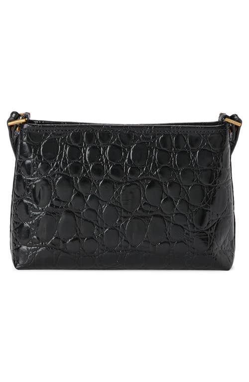 Brahmin Lorelei Croc Embossed Leather Shoulder Bag In Black