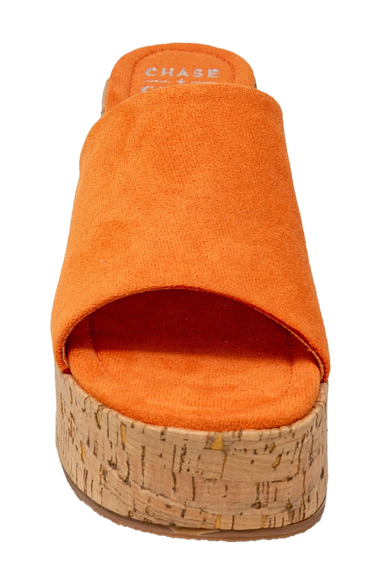 Rita Open Toe Cork Platform Wedge Sandal, Alternate, color, ORANGE SUEDE