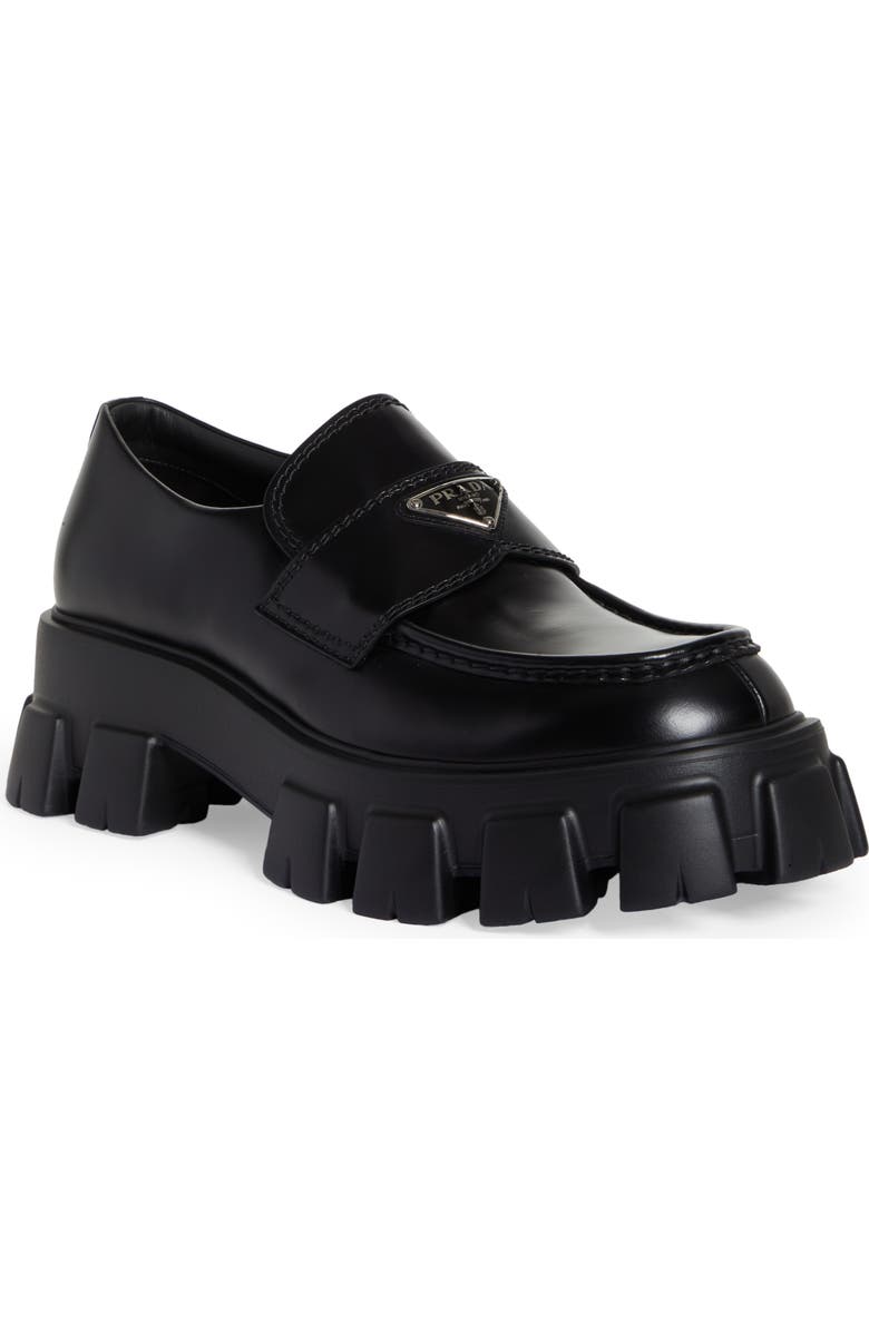 Prada Monolith Lug Sole Loafer, Main, color,