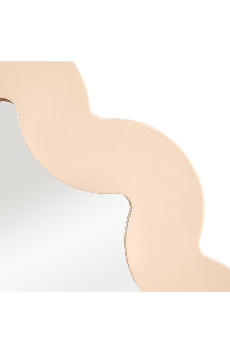 Storied Home Wood Framed Scalloped Wall Mirror, Cream Color, Alternate, color, Cream