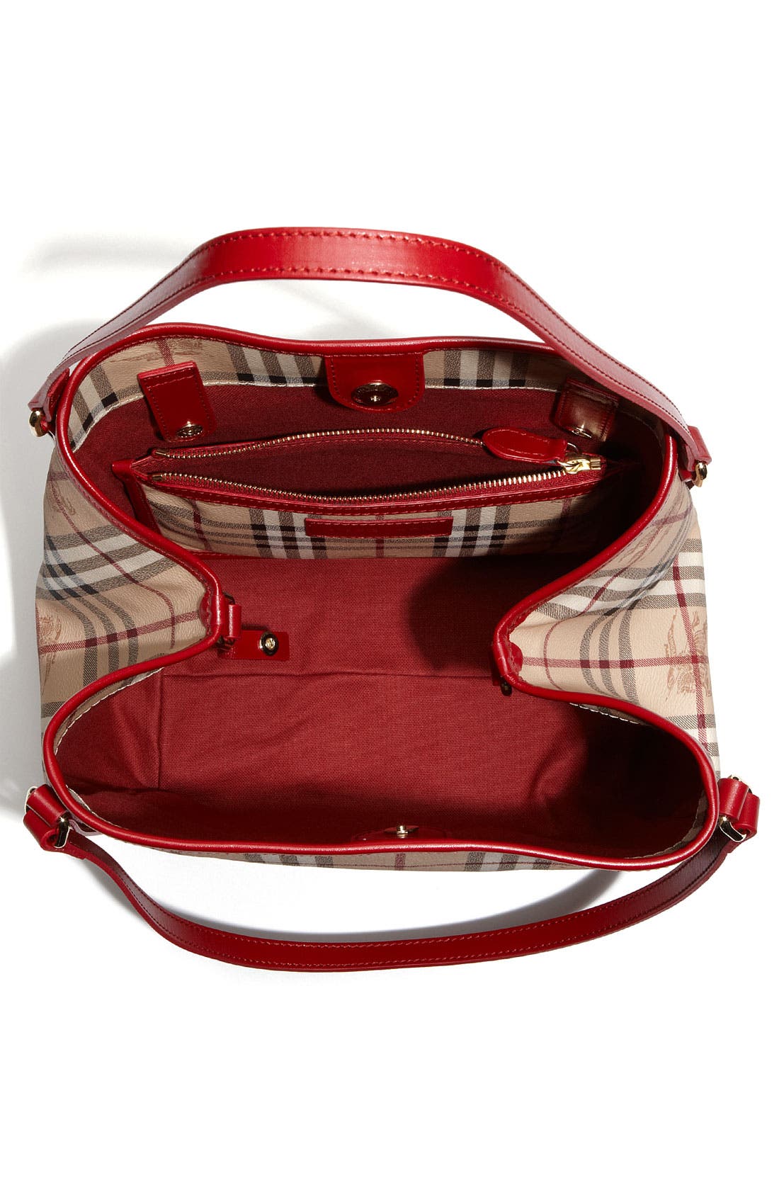 'Haymarket Check' Tote, Alternate, color, RED