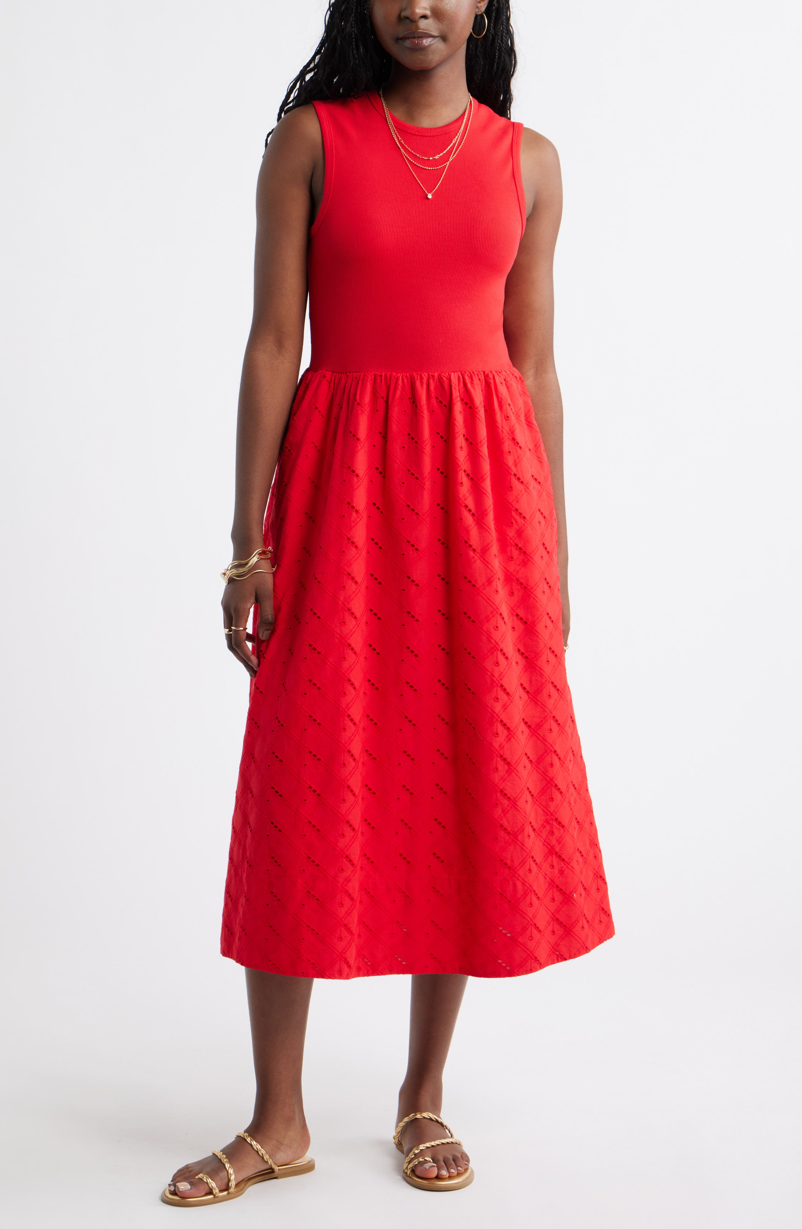 Mixed Media Midi Dress - image 5
