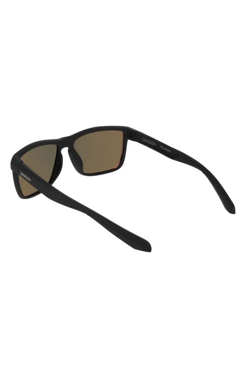 Dragon 58mm Rectangular Sunglasses In Matte Black/red Mirror