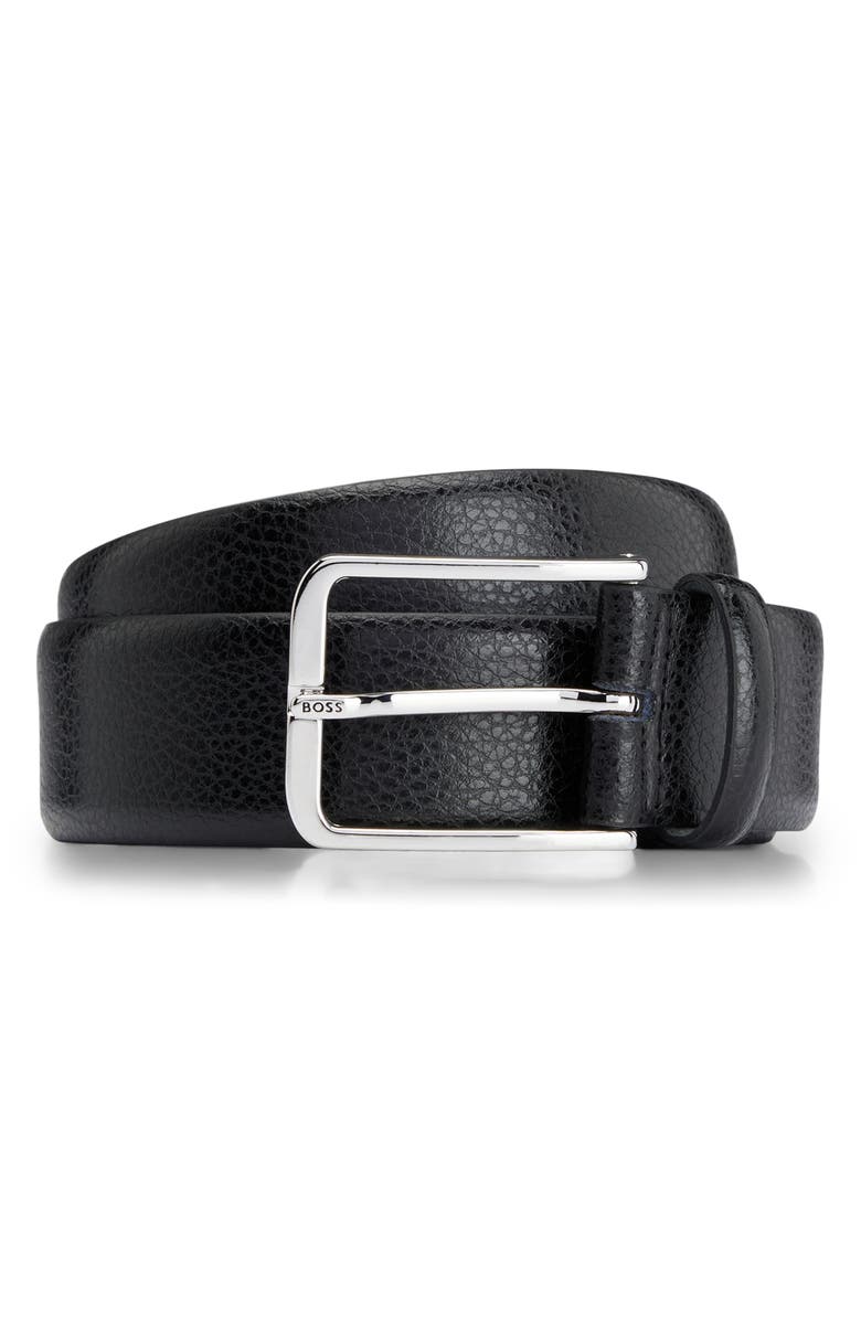 BOSS Crys Pebbled Leather Belt, Alternate, color,