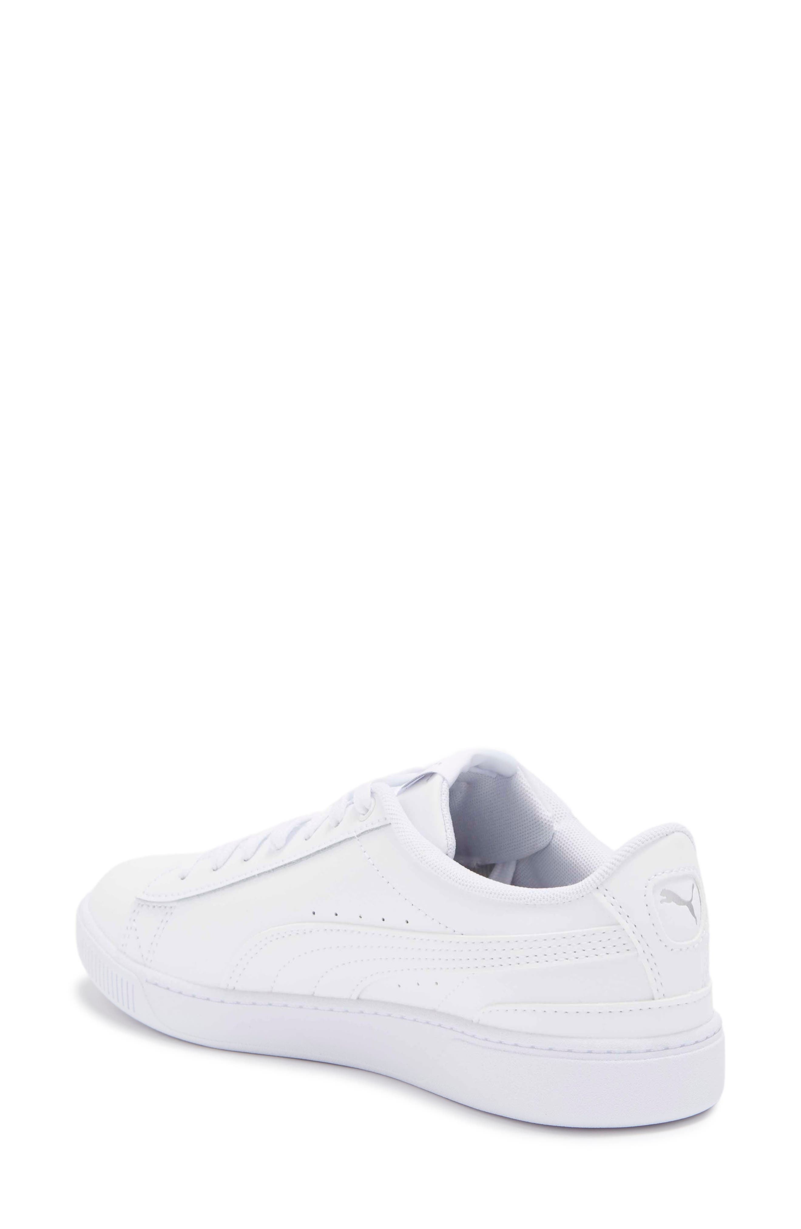 PUMA Vikky Leather Sneaker, Alternate, color, Puma White-Puma White