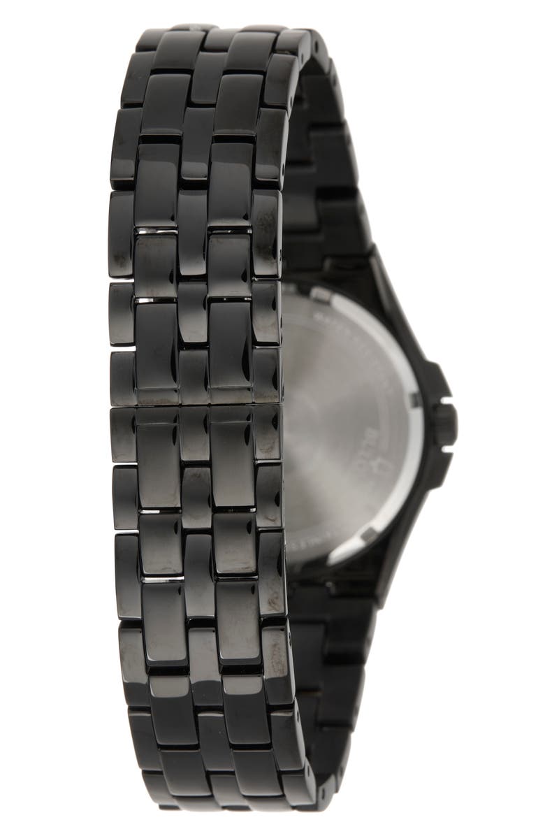 BULOVA Men's Crystal Watch & Dog Tag Necklace Set, 26mm, Alternate, color, Black