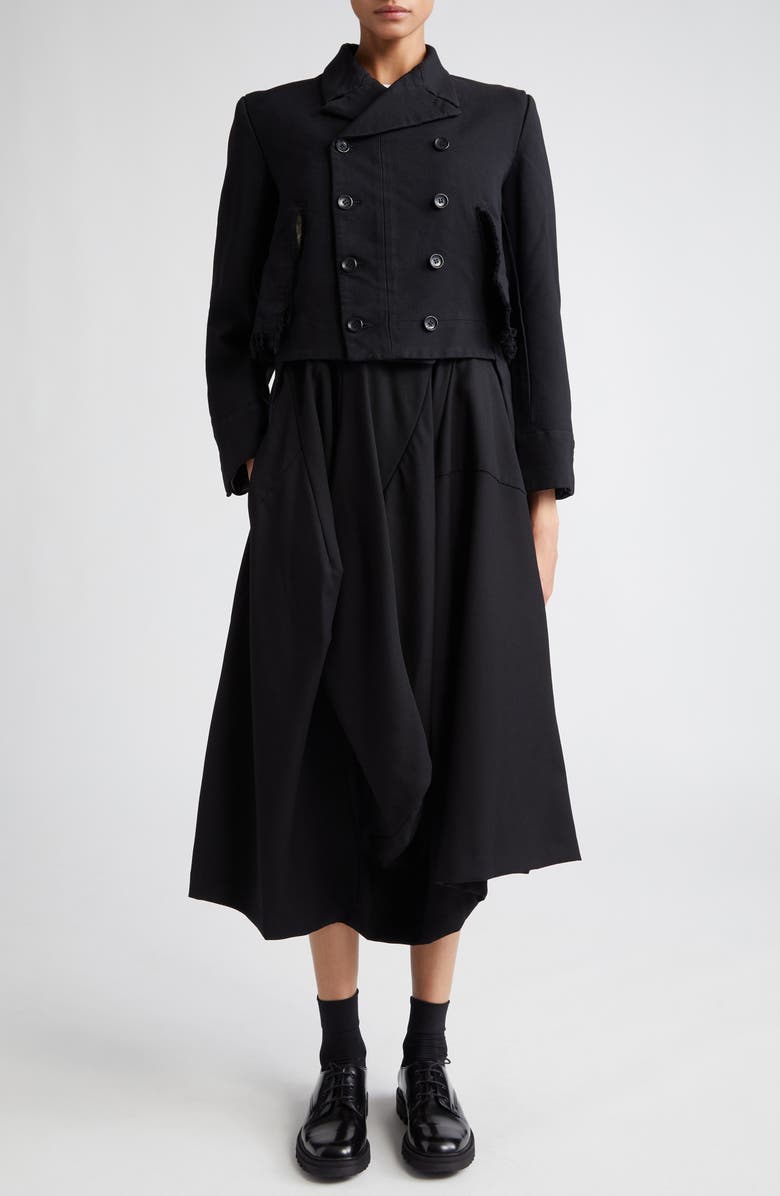 Comme des Garçons Comme des Garçons Wool Gabardine Pinafore Dress, Alternate, color, 