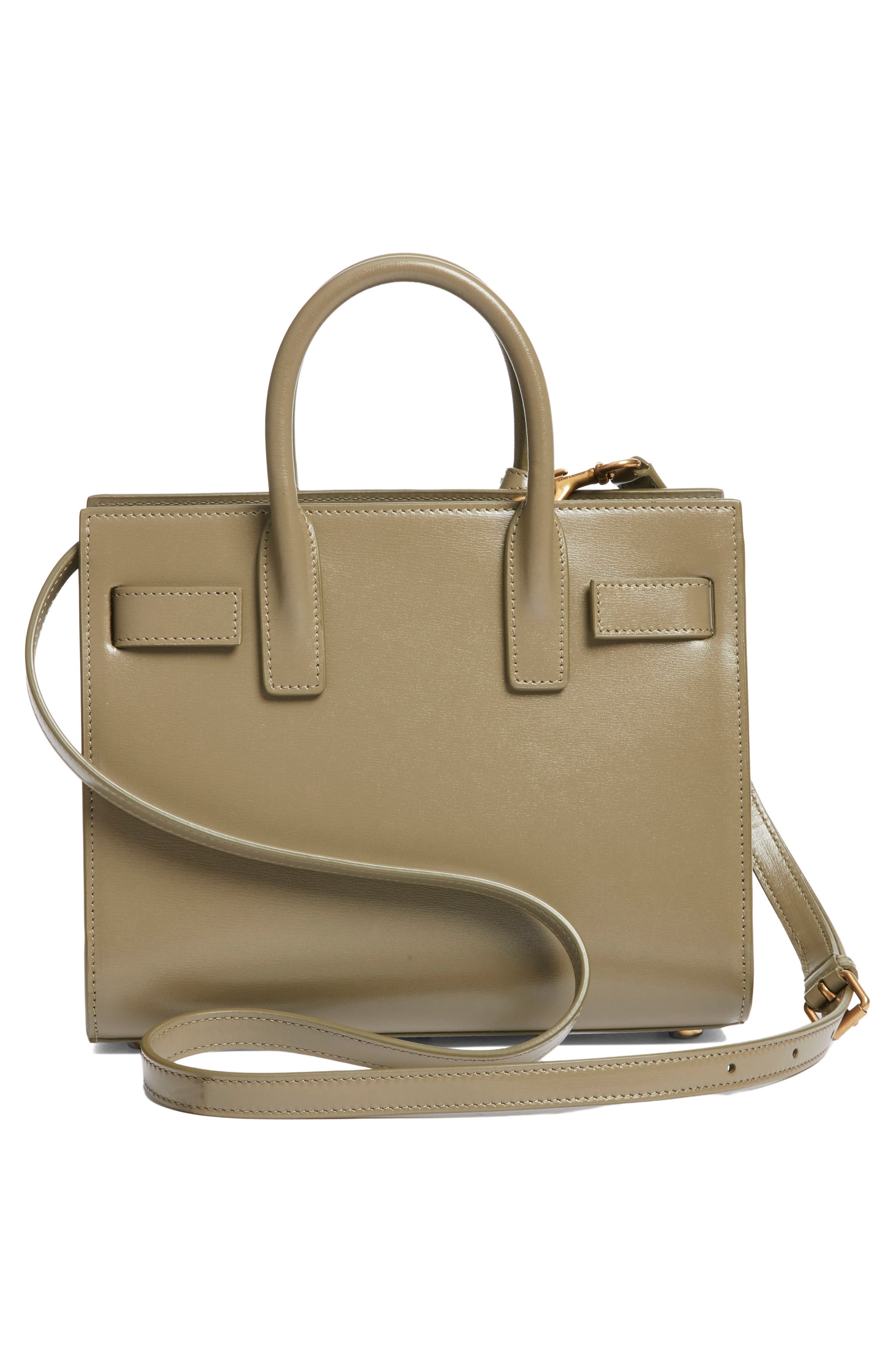 Saint Laurent Nano Sac de Jour Leather Tote, Alternate, color, Strong Moss