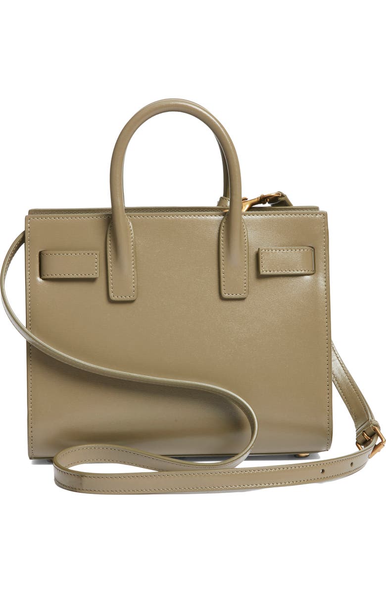 Saint Laurent Nano Sac de Jour Leather Tote, Alternate, color, Strong Moss