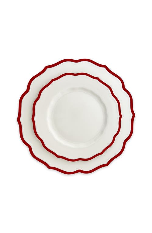 Caskata Stella Crimson Scalloped Dinner Plate In Red