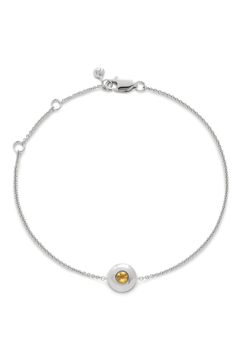 November Birthstone Citrine Bracelet, Main, color, STERLING SILVER / CITRINE