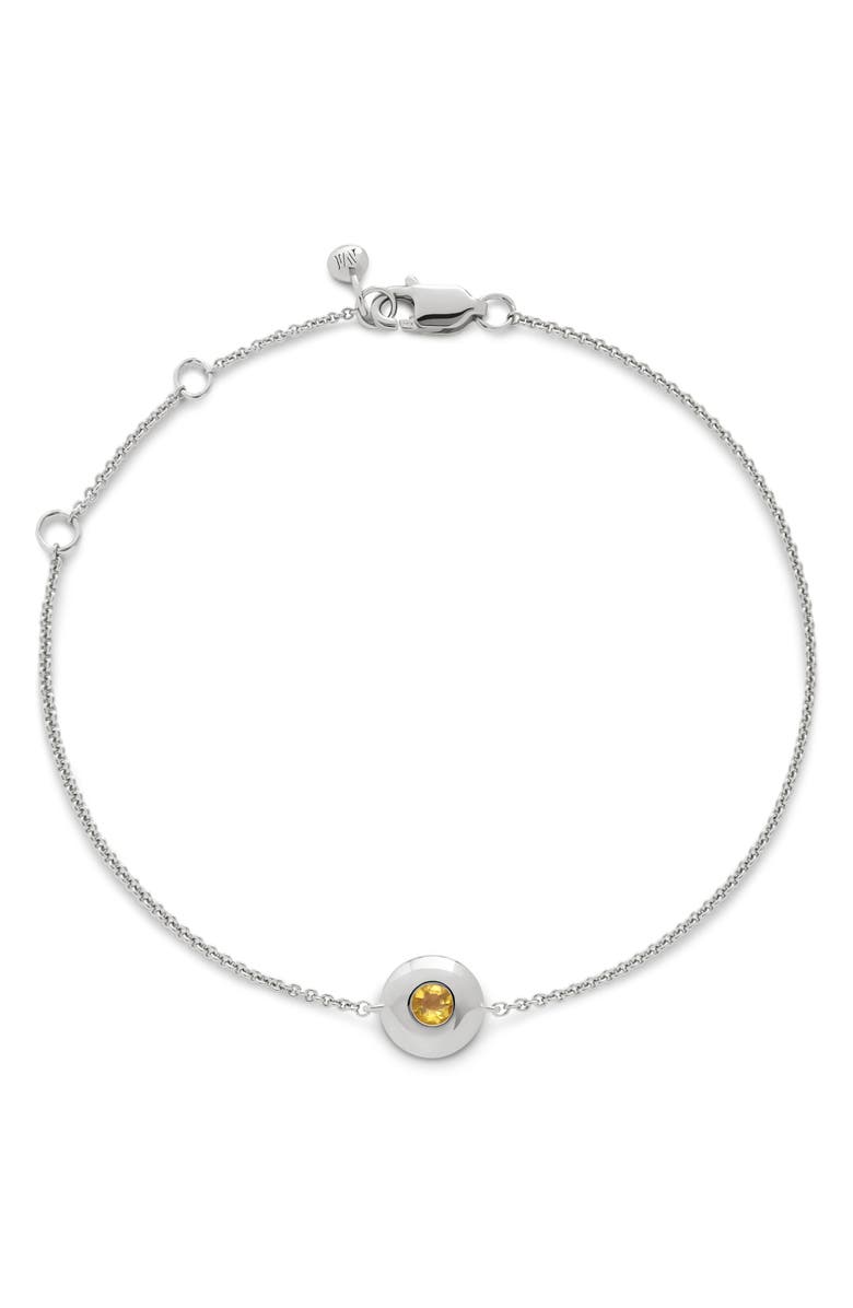 Monica Vinader November Birthstone Citrine Bracelet, Main, color, Sterling Silver / Citrine