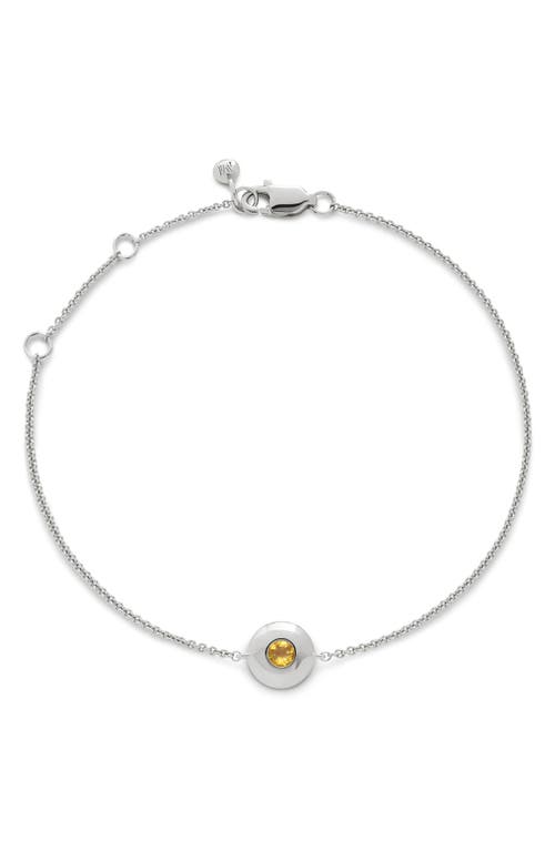 Monica Vinader Sterling Silver November Birthstone Chain Bracelet Citrine In Metallic
