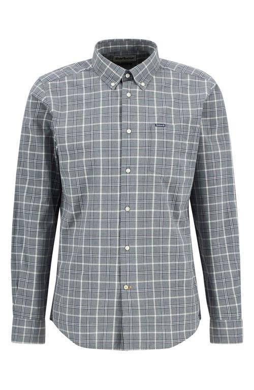 Barbour Bramham Tailored Fit Plaid Cotton Button-down Shirt In Gray