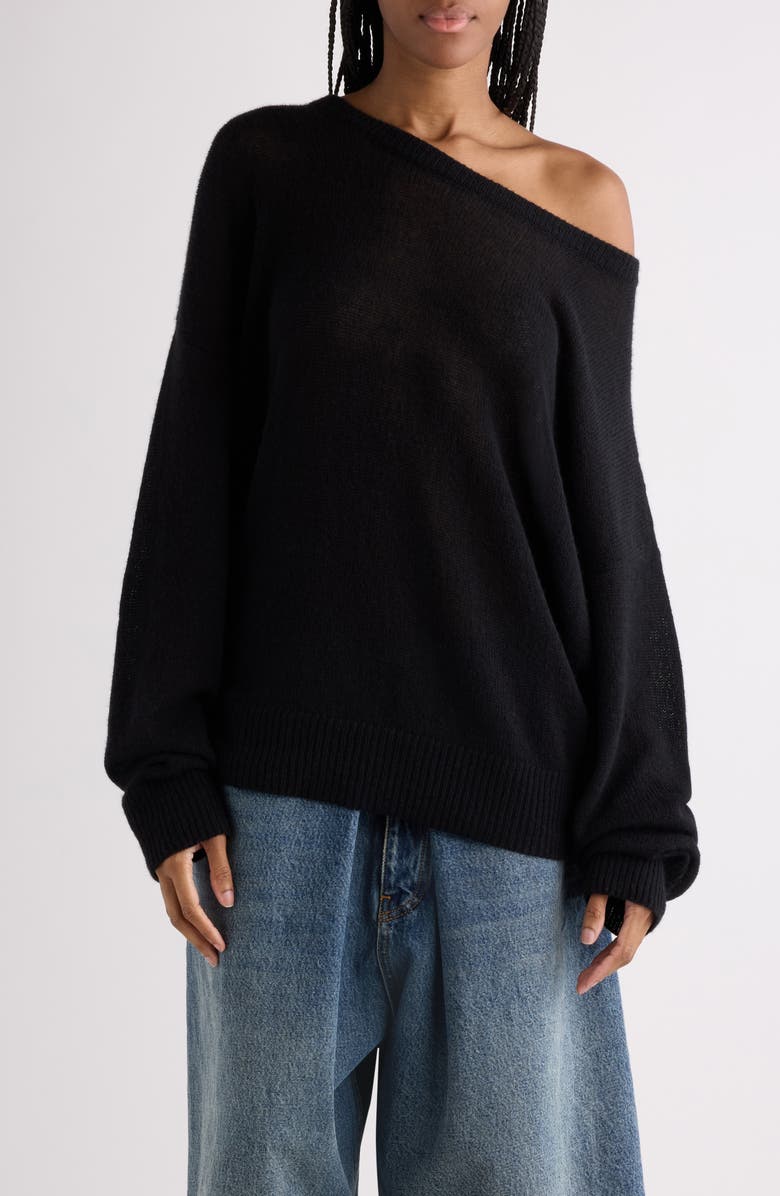Balenciaga Relaxed Cashmere Sweater, Main, color, 1000 Black