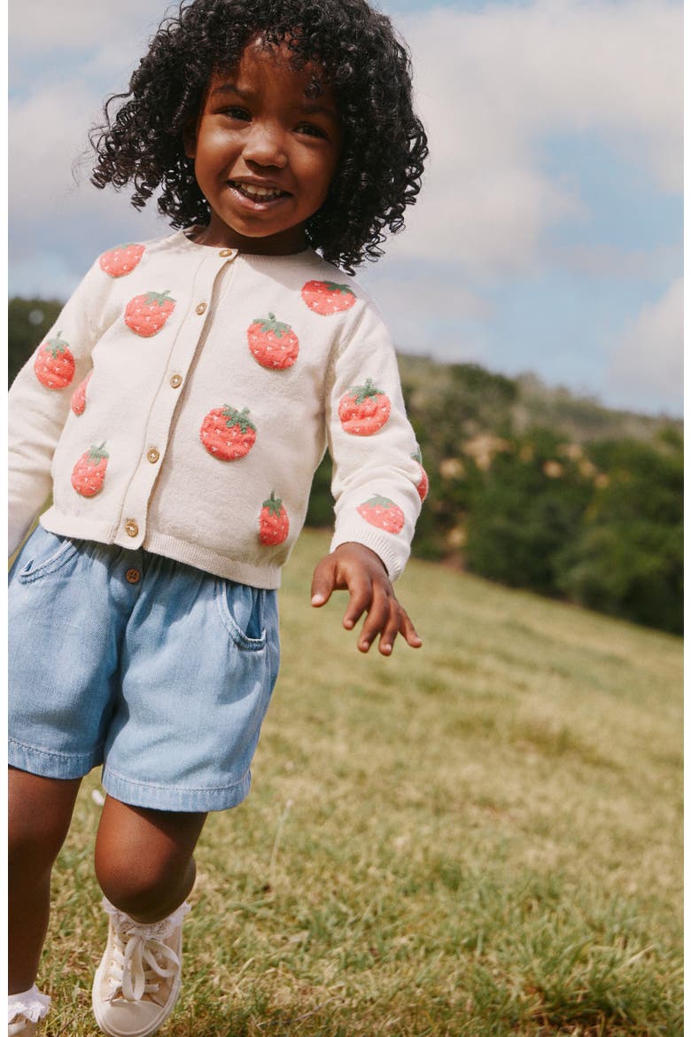 Kids' Strawberry Cardigan, Alternate, color, NEUTRAL