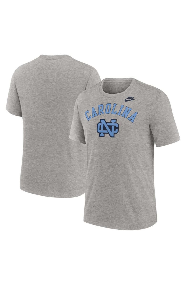 Nike Men's Nike Heather Gray North Carolina Tar Heels Legacy Arch Tri-Blend T-Shirt, Alternate, color, Heather Gray