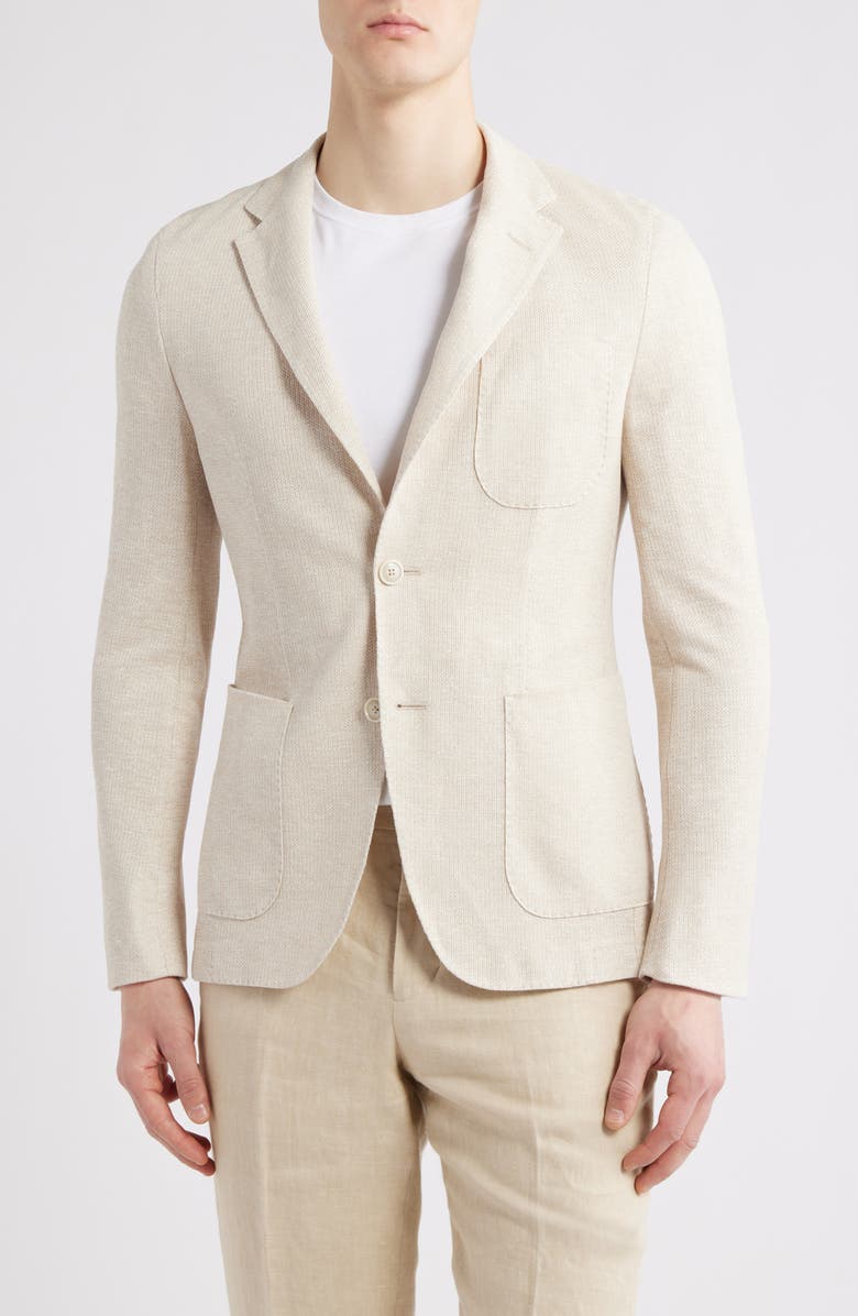 BOSS Heston Linen & Cotton Sport Coat, Alternate, color, Open White