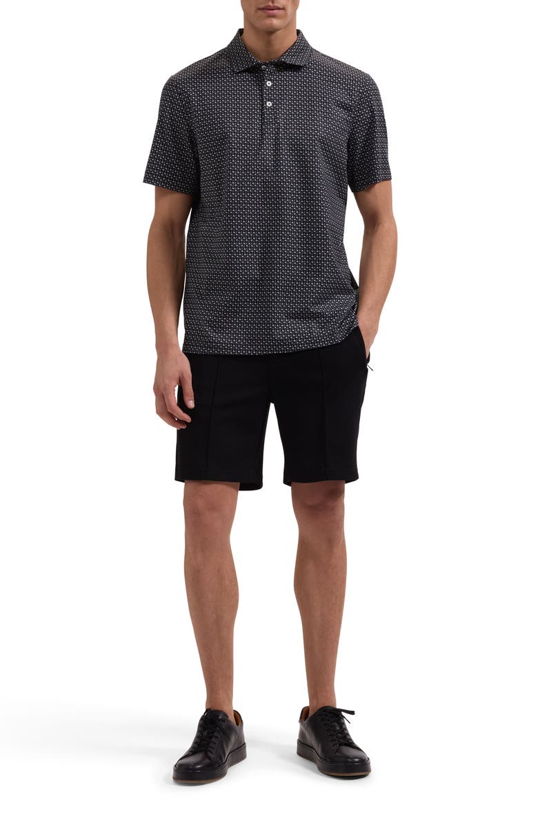 Bugatchi Victor OoohCotton<sup>®</sup> Palm Tree Print Polo, Alternate, color, Black