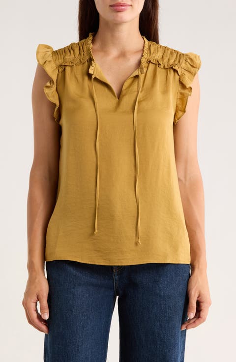Ruffle Tie Neck Top