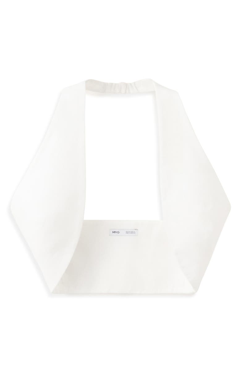 MANGO Starring Hailey Bieber Dario Halter Neck Crop Top, Alternate, color, Off White
