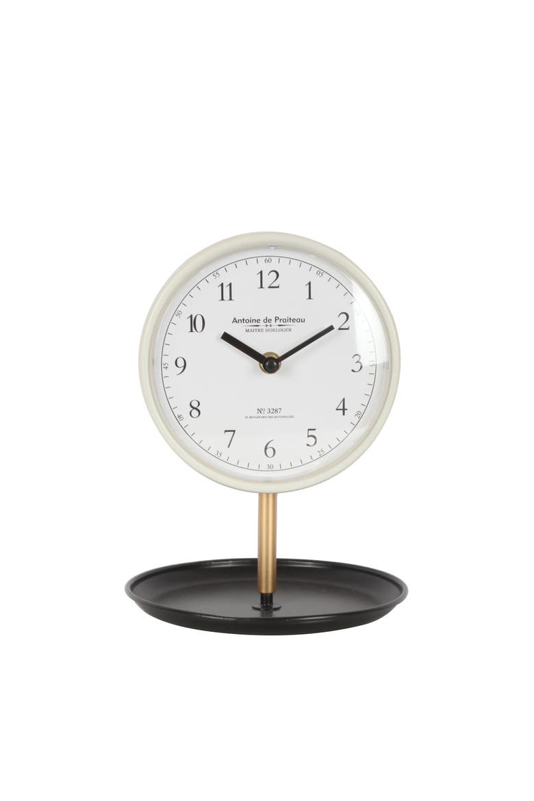 Table Top Clock with Stand, Main, color, White