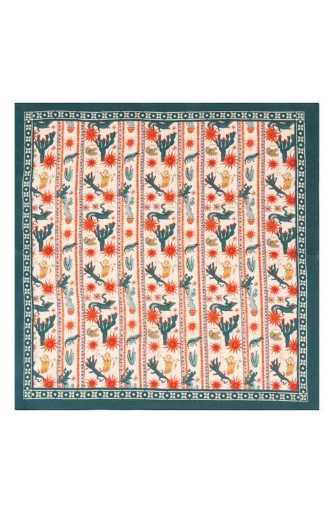 Floral Border Square Bandana