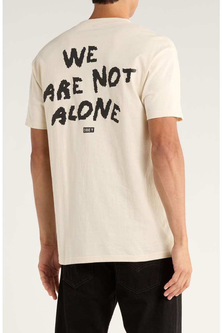 We Are Not Alone Cotton Graphic T-Shirt, Alternate, color, CREAM