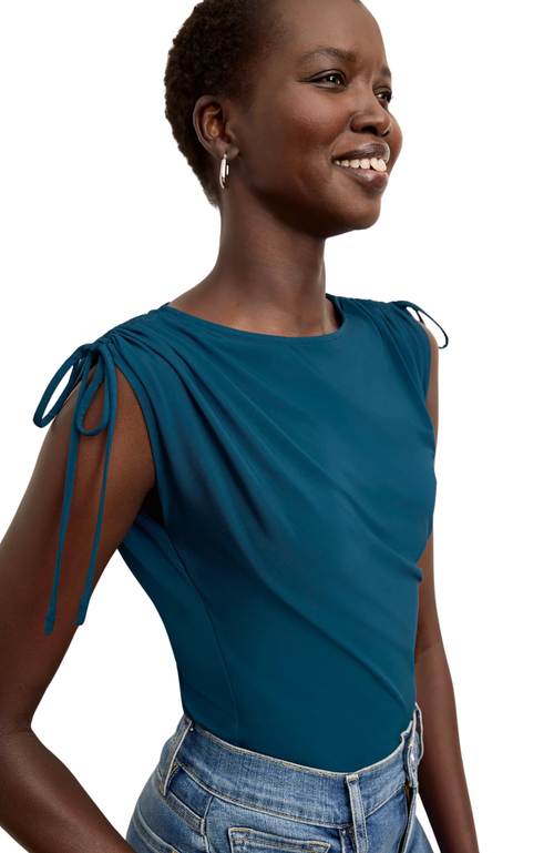 M.m.lafleur Dotty Light Jersey Top In Blue