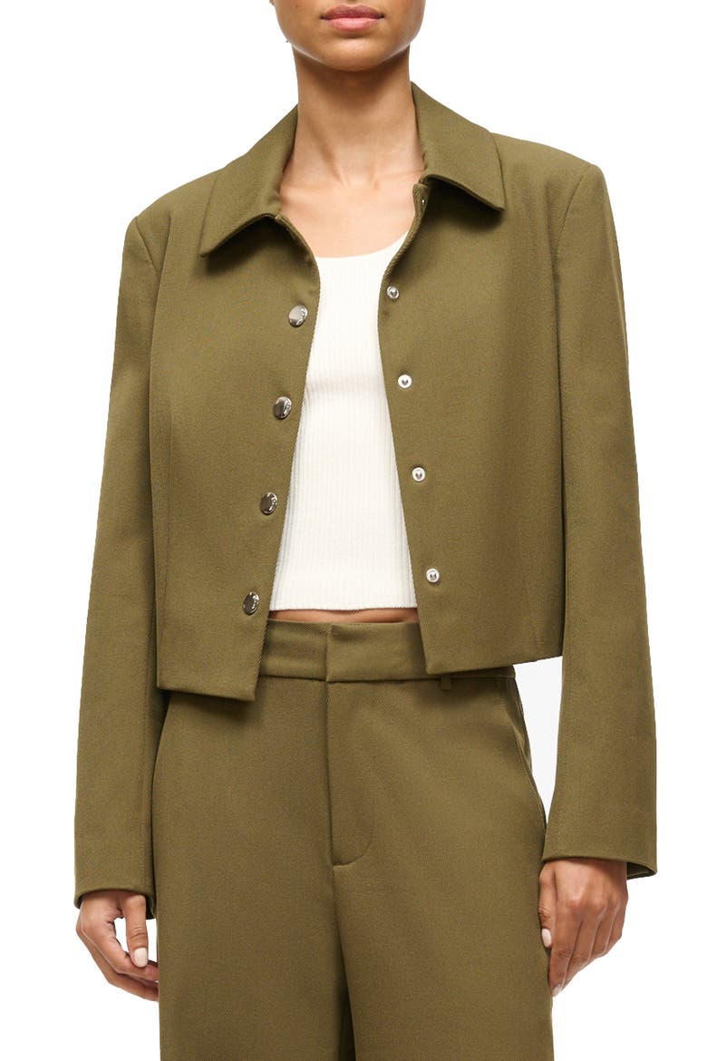 Marino Crop Jacket, Main, color, SERGEANT GREEN