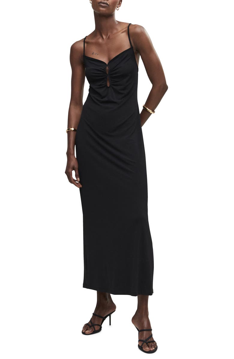 MANGO Cutout Maxi Dress, Main, color,
