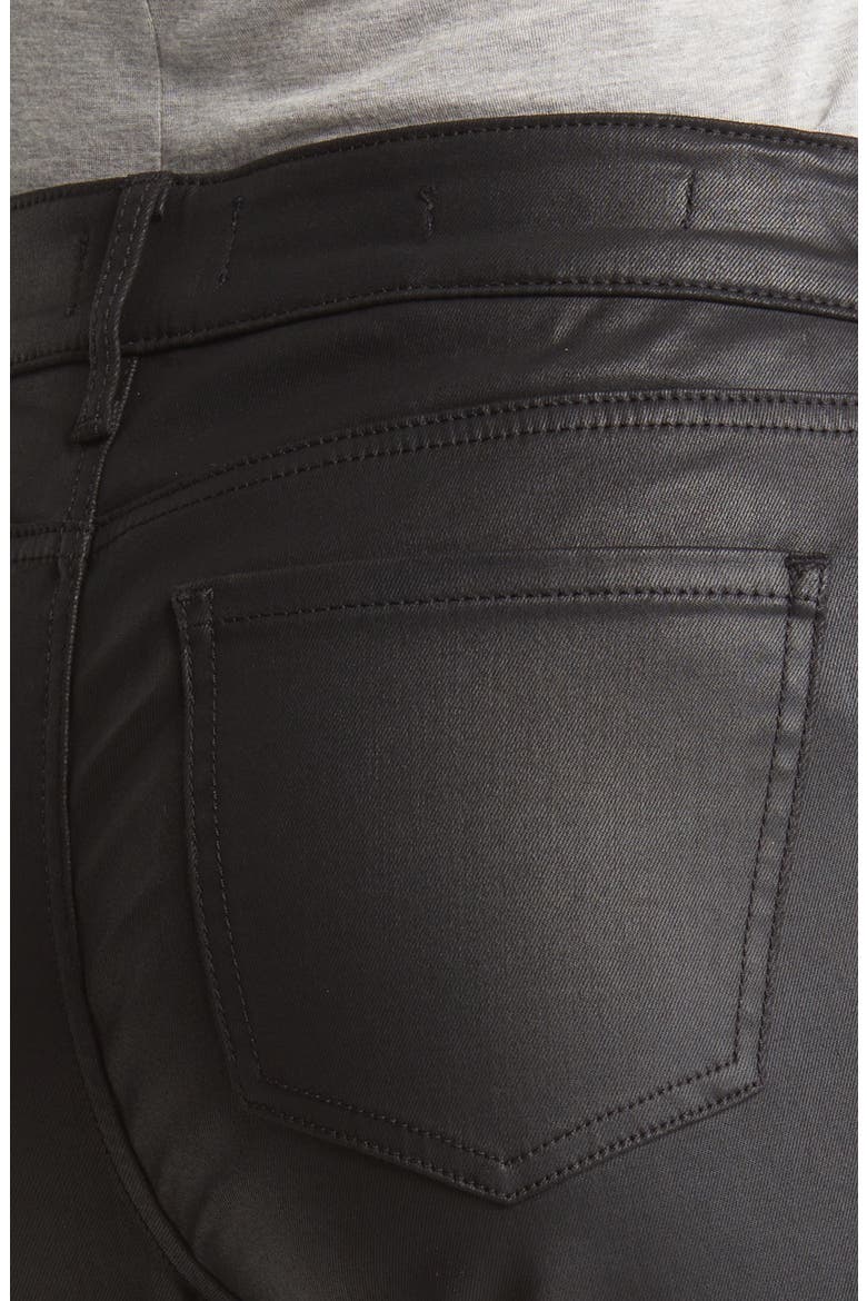 Marilyn Coated Straight Leg Jeans, Alternate, color, BLACK COATED