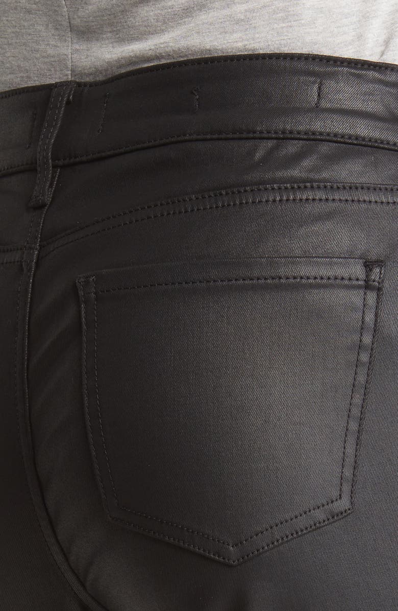 NYDJ Marilyn Coated Straight Leg Jeans, Alternate, color, Black Coated