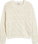 CITY BLUES Distressed Wash Openwork Sweater