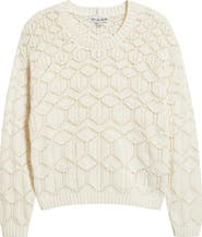 CITY BLUES Distressed Wash Openwork Sweater