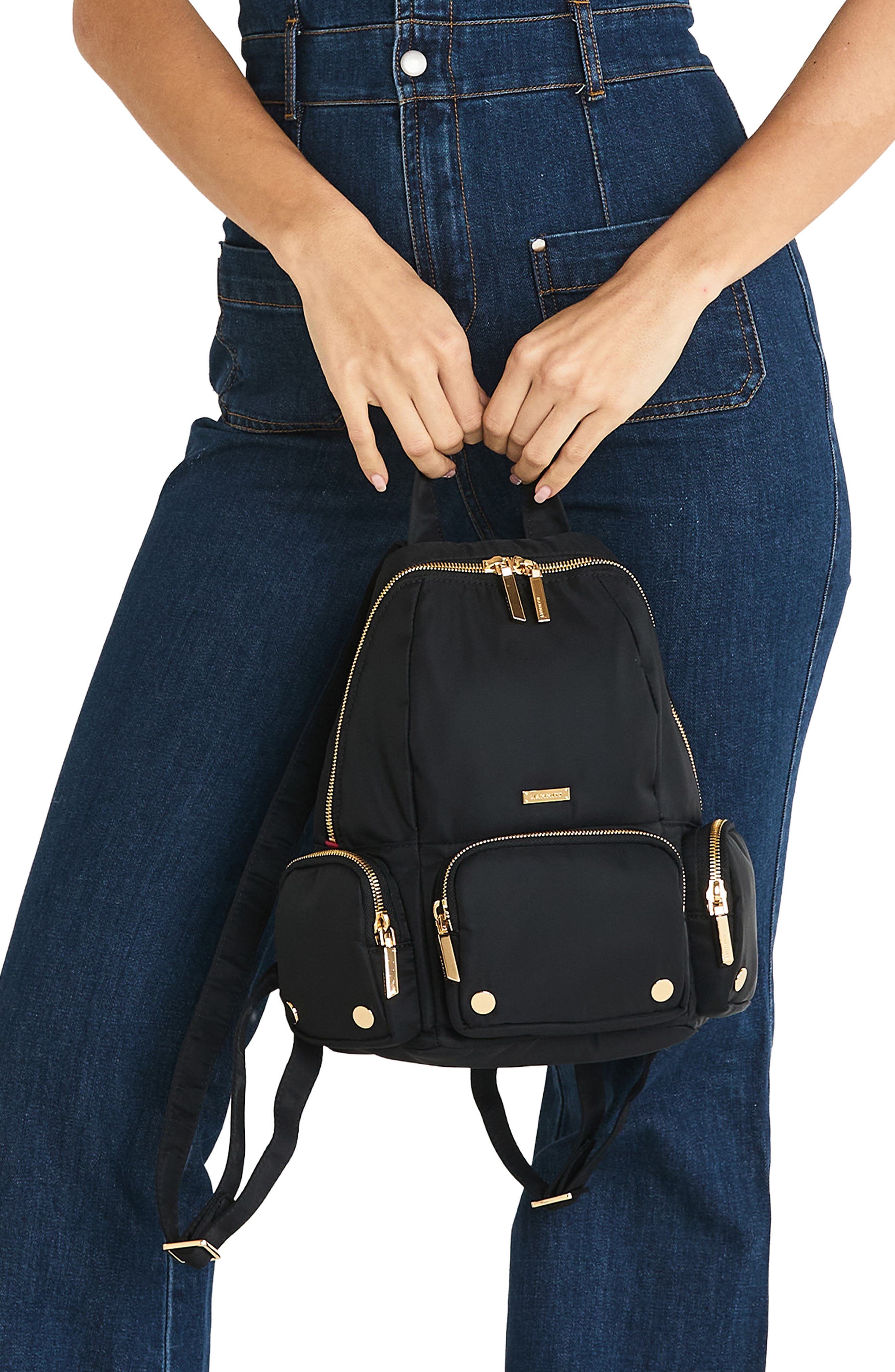 Hunter Medium Nylon Cargo Backpack, Alternate, color, BLACK NYLON CARGO/ GOLD