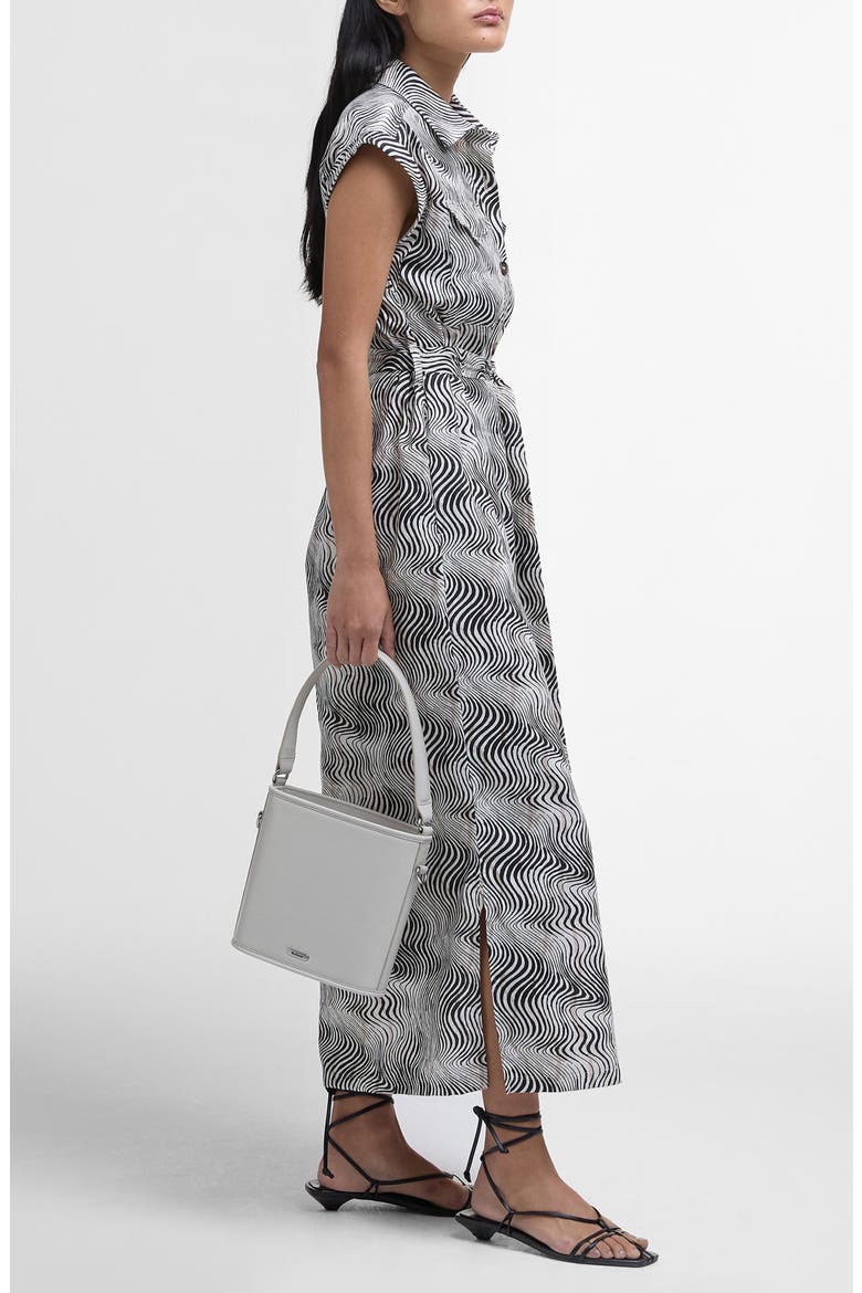 Romy Cap Sleeve Maxi Shirtdress, Alternate, color, MONOCHROME PRINT