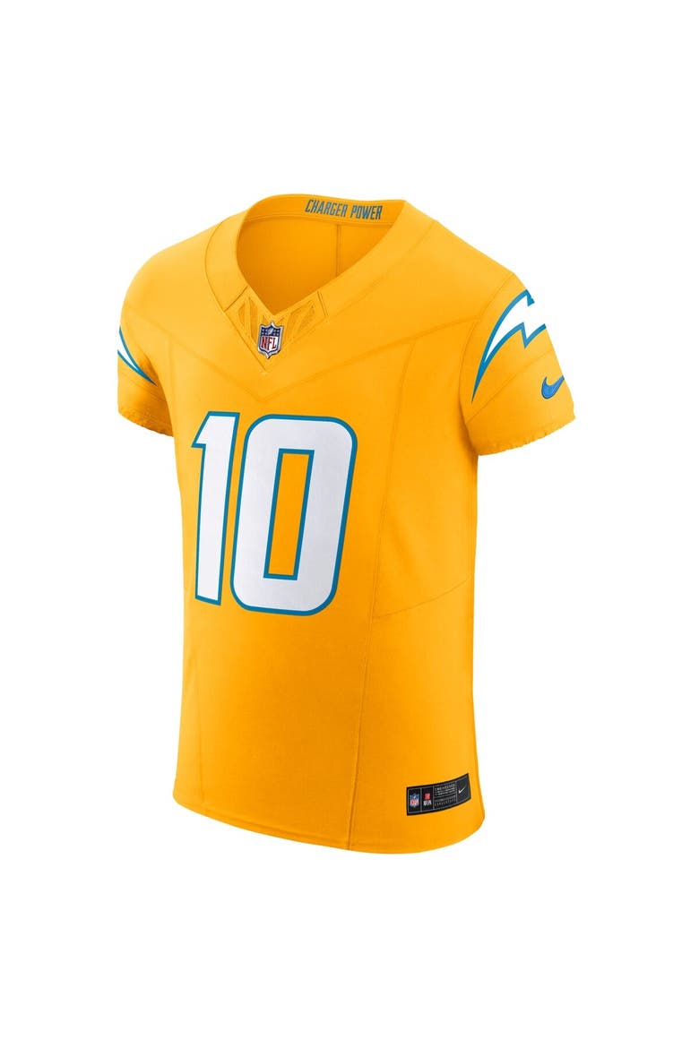 Men's Nike Justin Herbert Gold Los Angeles Chargers Alternate Charger Power Vapor F.U.S.E. Elite Jersey, Alternate, color, Gold