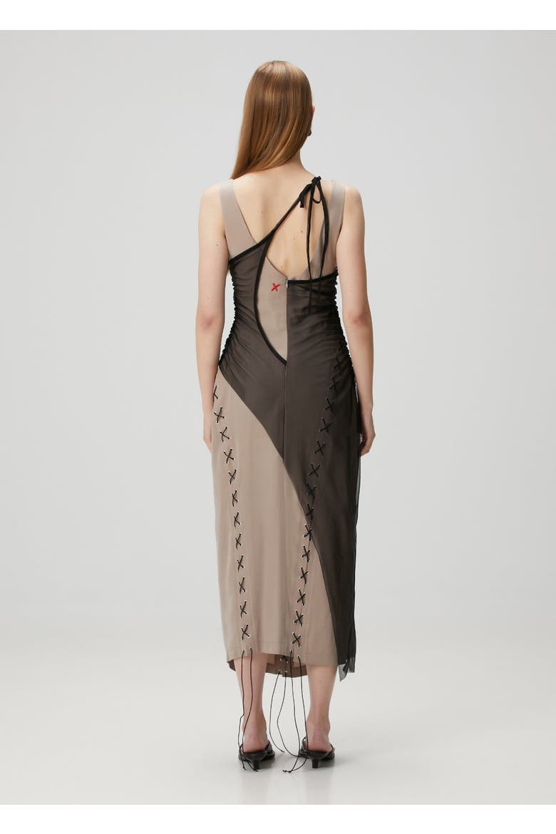 Bodycon Dress With Tulle, Alternate, color, beige