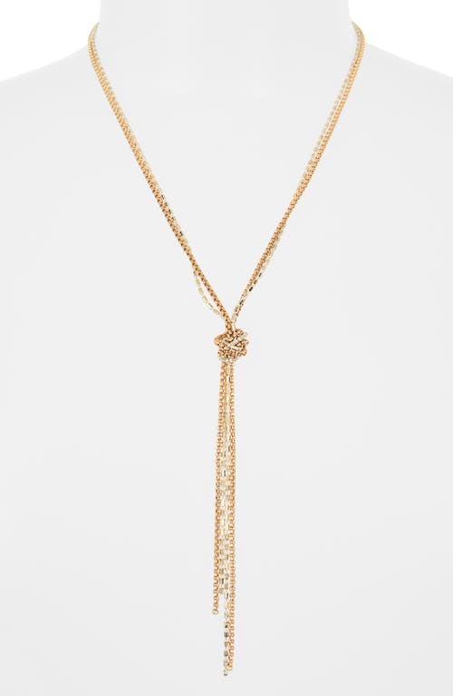 Nordstrom Rack Coated Sparkle Knotted Y-necklace In Gold