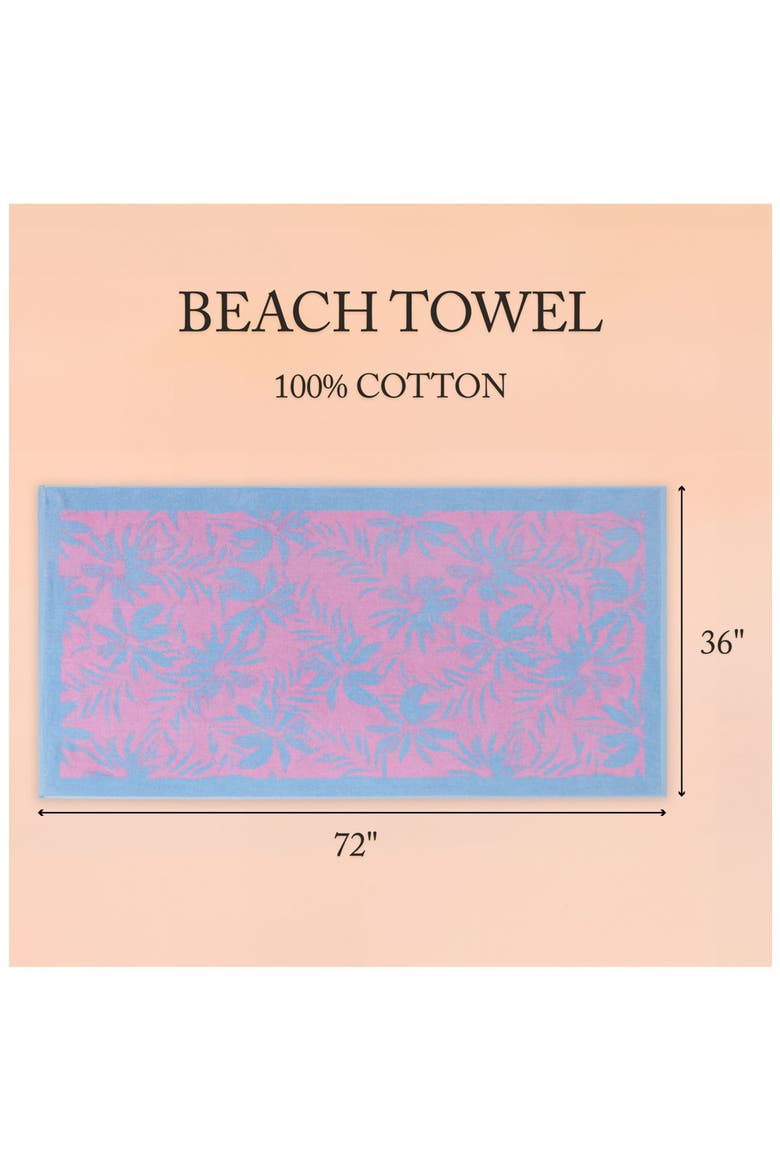 Palm Bliss Cotton Beach Towel, Alternate, color, PALM BLISS