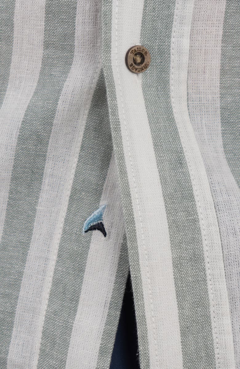 Tailor Vintage Stripe Short Sleeve Linen Button-Down Shirt, Alternate, color, 